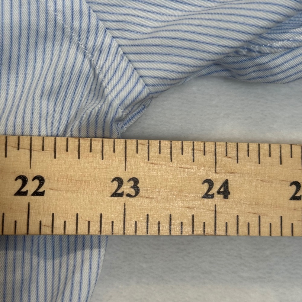 H.M. Cole Blue Striped Custom Button Down Shirt Large - Picture 7 of 8